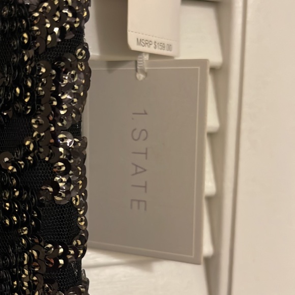1.State Sparkly gold sequin party dress size S - Picture 9 of 17